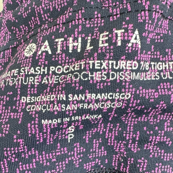 Athleta Ultimate Stash Pocket Textured 7/8 Tight Purple Size Small - Picture 4 of 6